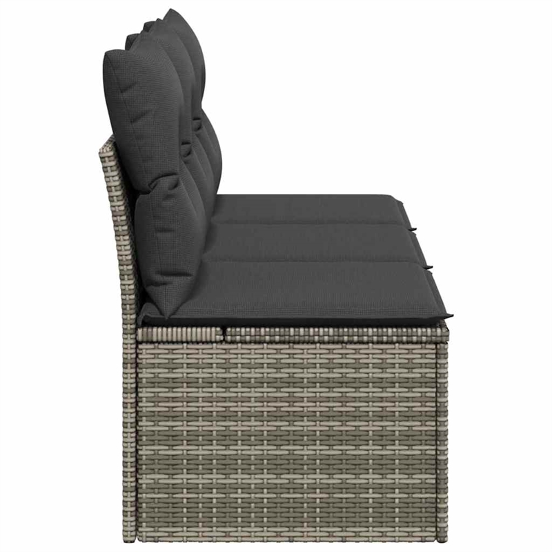 vidaXL 3-Seater PE Rattan Garden Sofa UV-Resistant in Grey