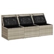vidaXL Poly Rattan & Powder-Coated Steel & Polyester Garden Sofa in Light Grey