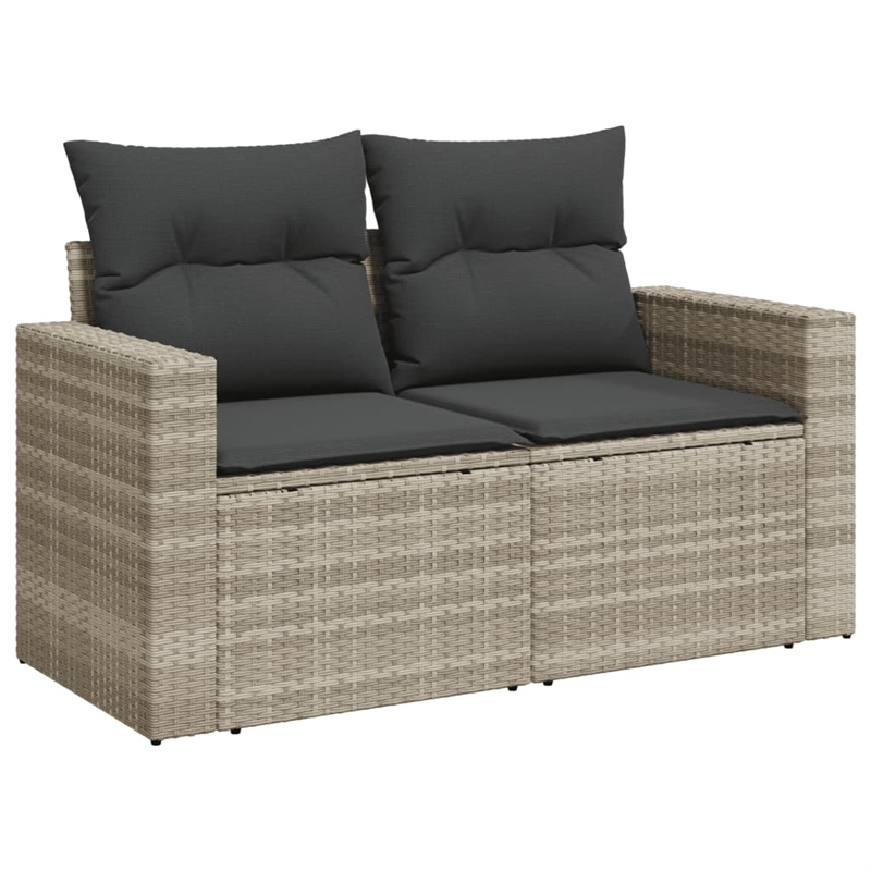 vidaXL Garden Sofa in Light Grey And Dark Grey