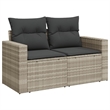 vidaXL Garden Sofa in Light Grey And Dark Grey