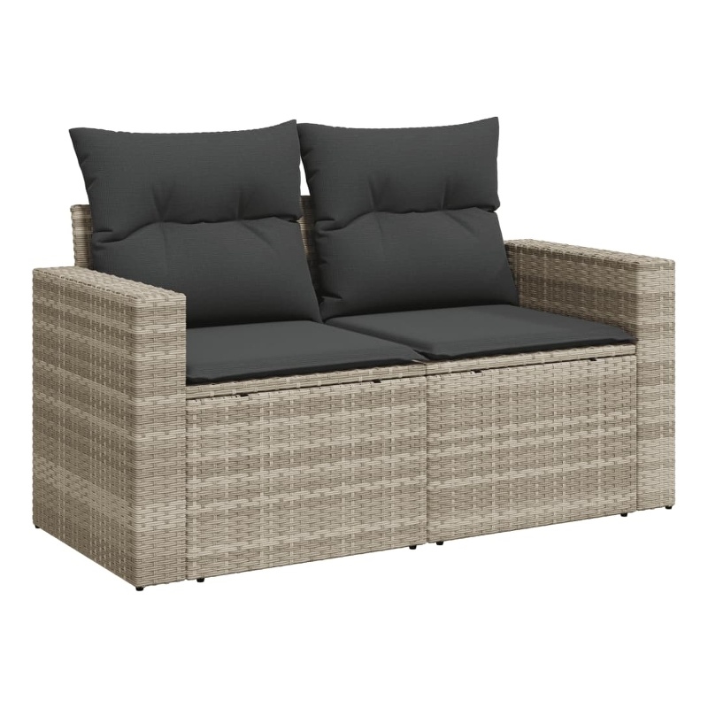 vidaXL Garden Sofa in Light Grey And Dark Grey