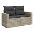 vidaXL Garden Sofa in Light Grey And Dark Grey