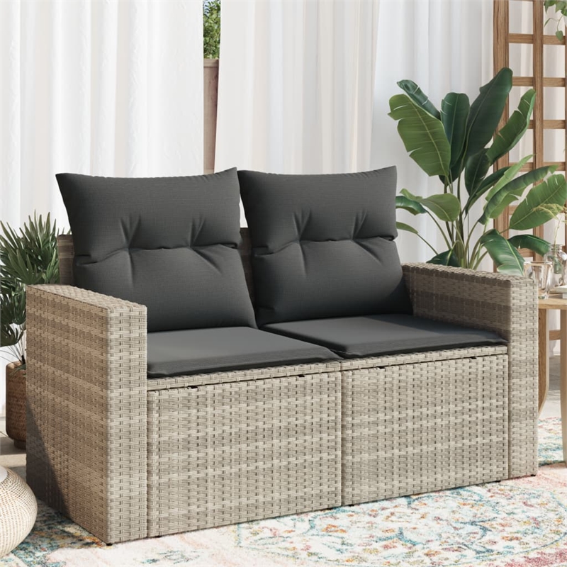 vidaXL Garden Sofa in Light Grey And Dark Grey