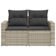 vidaXL Garden Sofa in Light Grey And Dark Grey