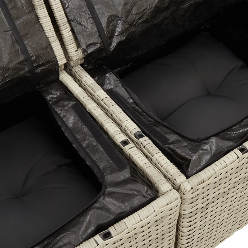 vidaXL Garden Sofa in Light Grey And Dark Grey