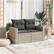 vidaXL Garden Sofa in Light Grey And Dark Grey