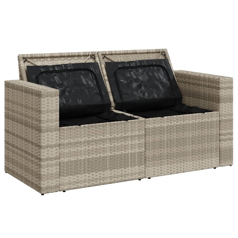 vidaXL Garden Sofa in Light Grey And Dark Grey