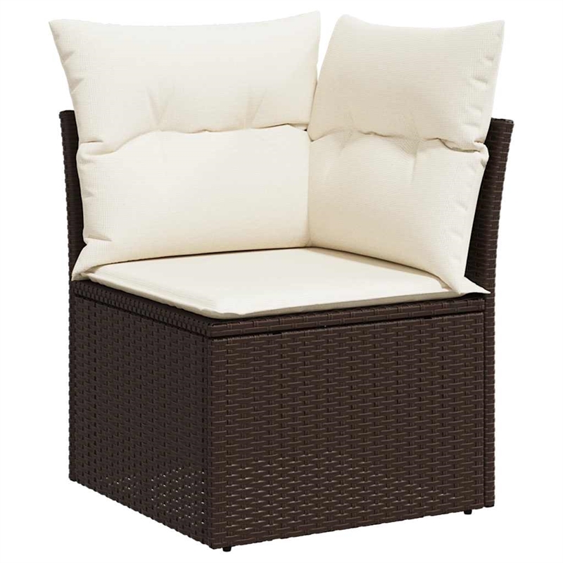 vidaXL Garden Sofa in Brown And Cream