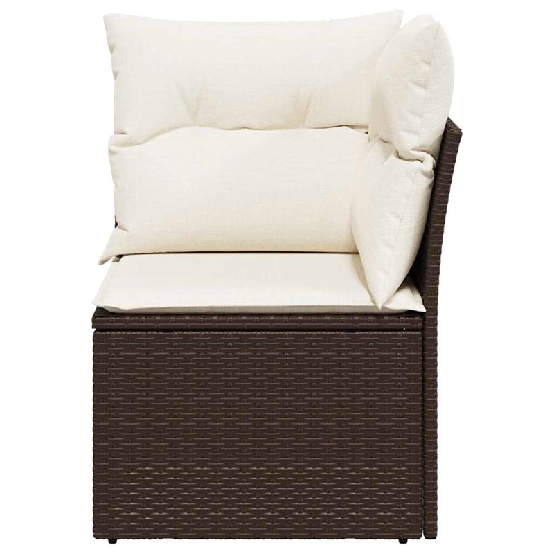 vidaXL Garden Sofa in Brown And Cream