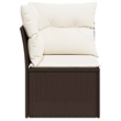 vidaXL Garden Sofa in Brown And Cream