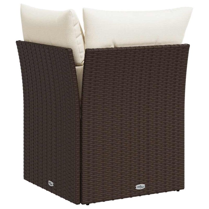 vidaXL Garden Sofa in Brown And Cream