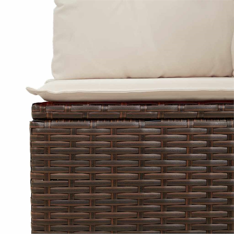 vidaXL Garden Sofa in Brown And Cream
