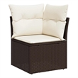 vidaXL Garden Sofa in Brown And Cream