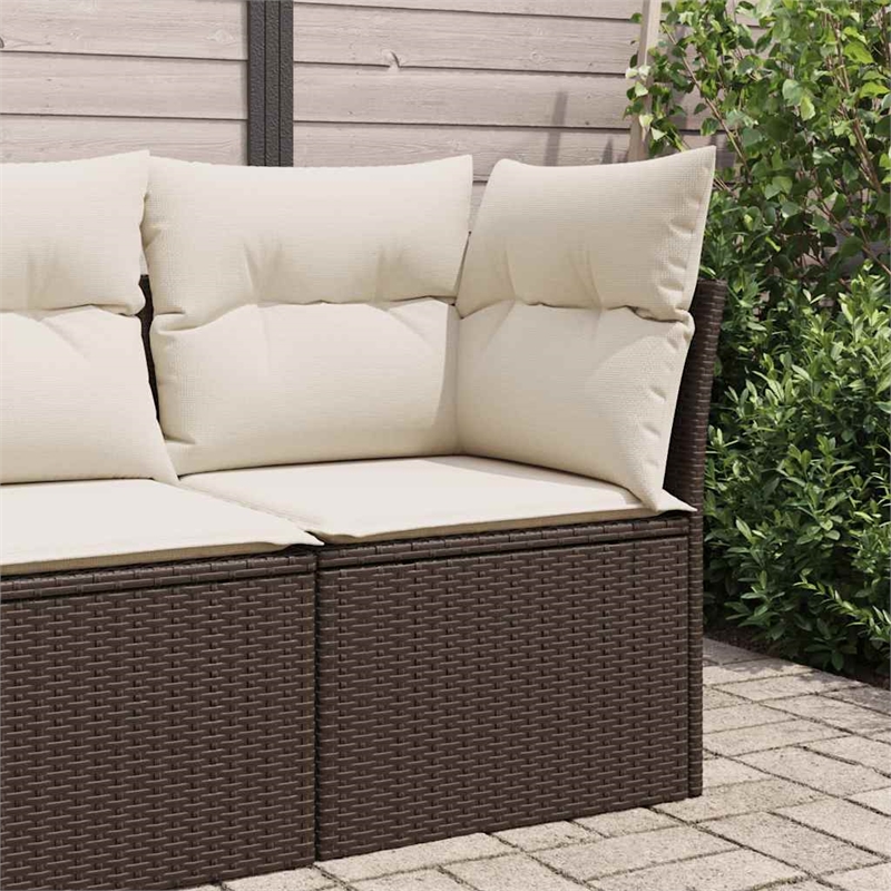 vidaXL Garden Sofa in Brown And Cream
