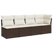 vidaXL Garden Sofa in Brown And Cream