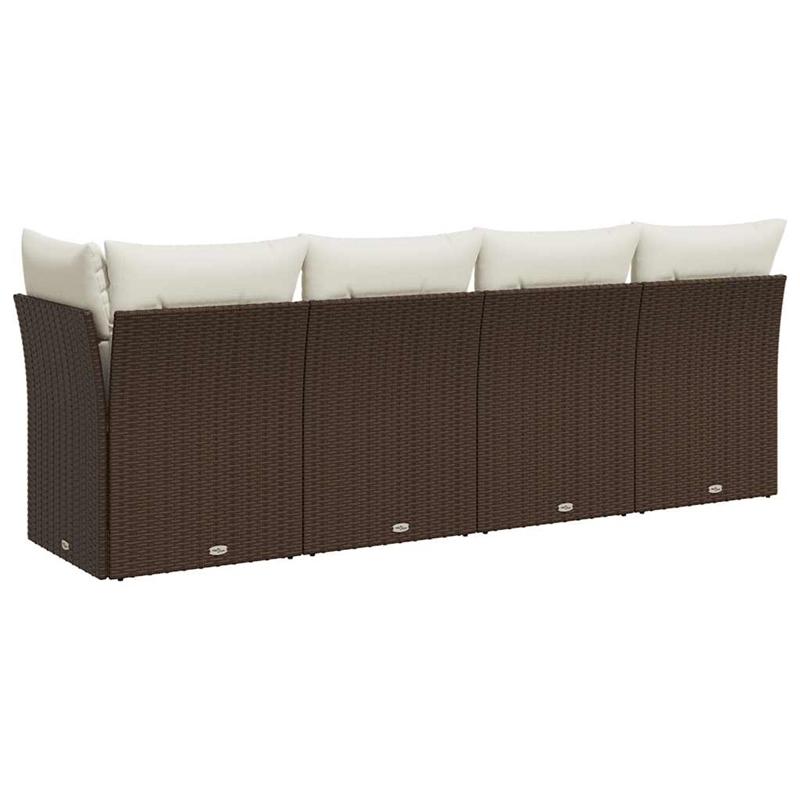 vidaXL Garden Sofa in Brown And Cream