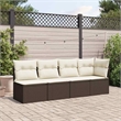 vidaXL Garden Sofa in Brown And Cream