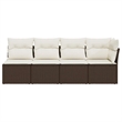 vidaXL Garden Sofa in Brown And Cream