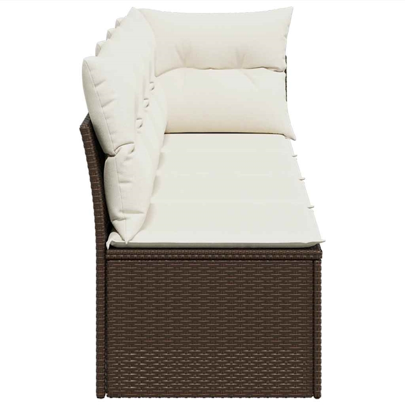 vidaXL Garden Sofa in Brown And Cream