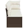 vidaXL Garden Sofa in Brown And Cream