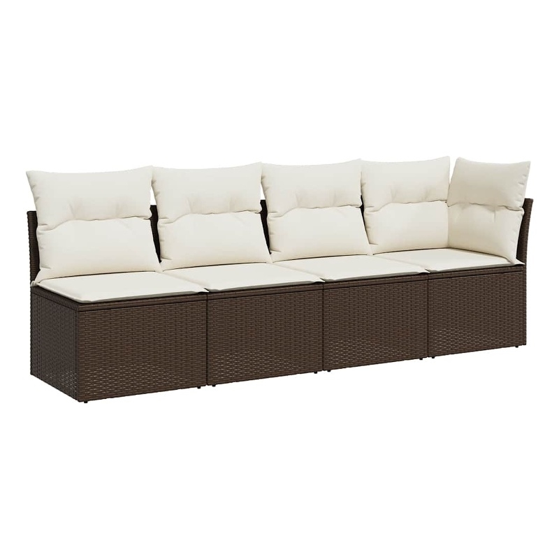 vidaXL Garden Sofa in Brown And Cream