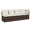 vidaXL Garden Sofa in Brown And Cream