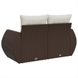 vidaXL Garden Sofa in Brown & Cream