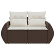 vidaXL Garden Sofa in Brown & Cream