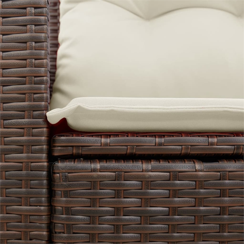 vidaXL Garden Sofa in Brown & Cream