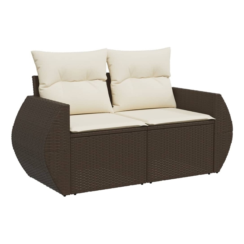vidaXL Garden Sofa in Brown & Cream
