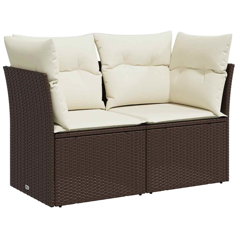 vidaXL Garden Sofa in Brown & Cream
