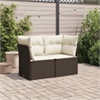 vidaXL Garden Sofa in Brown & Cream