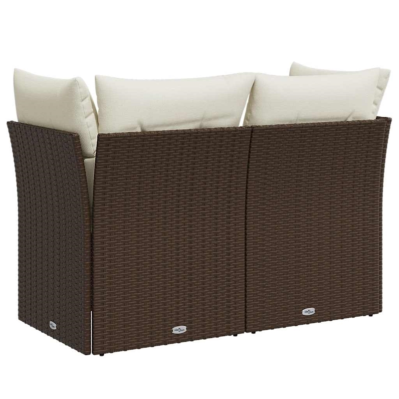 vidaXL Garden Sofa in Brown & Cream