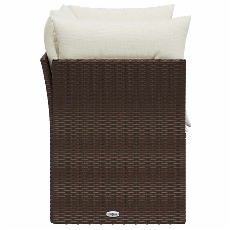 vidaXL Garden Sofa in Brown & Cream