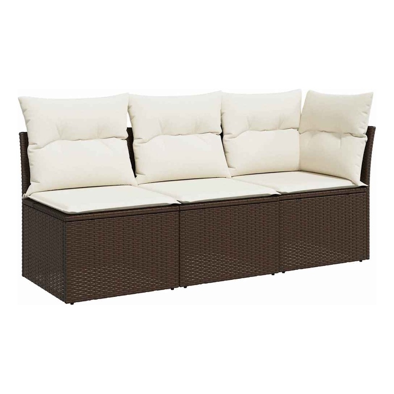 vidaXL Garden Sofa in Brown & Cream
