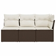 vidaXL Garden Sofa in Brown & Cream