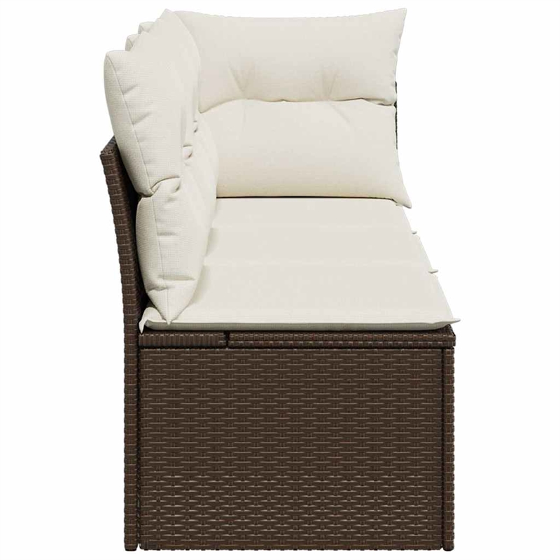 vidaXL Garden Sofa in Brown & Cream