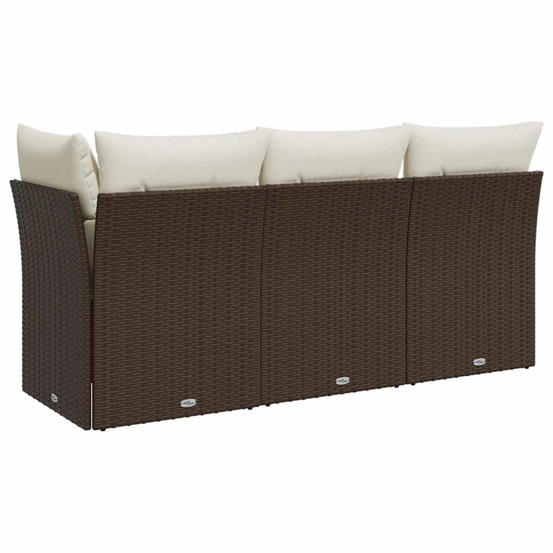 vidaXL Garden Sofa in Brown & Cream