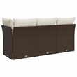 vidaXL Garden Sofa in Brown & Cream