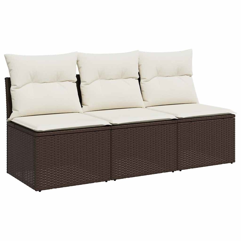 vidaXL Garden Sofa in Brown & Cream