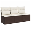 vidaXL Garden Sofa in Brown & Cream