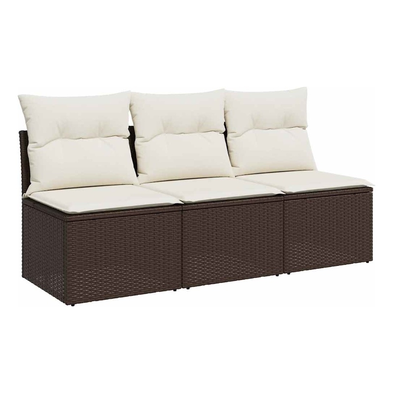 vidaXL Garden Sofa in Brown & Cream