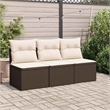 vidaXL Garden Sofa in Brown & Cream