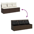 vidaXL Garden Sofa in Brown & Cream