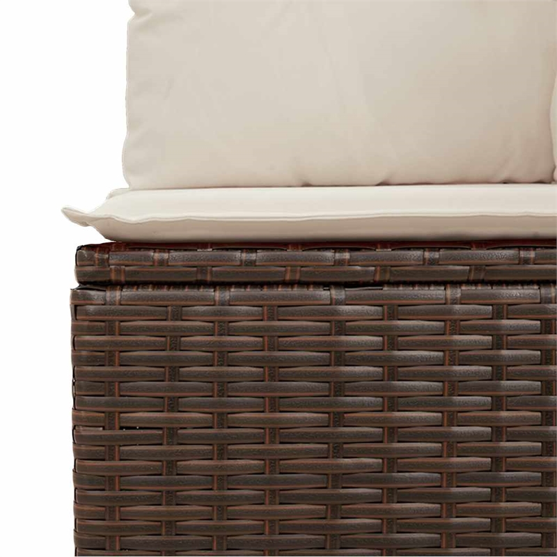 vidaXL Garden Sofa in Brown & Cream