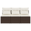vidaXL Garden Sofa in Brown & Cream