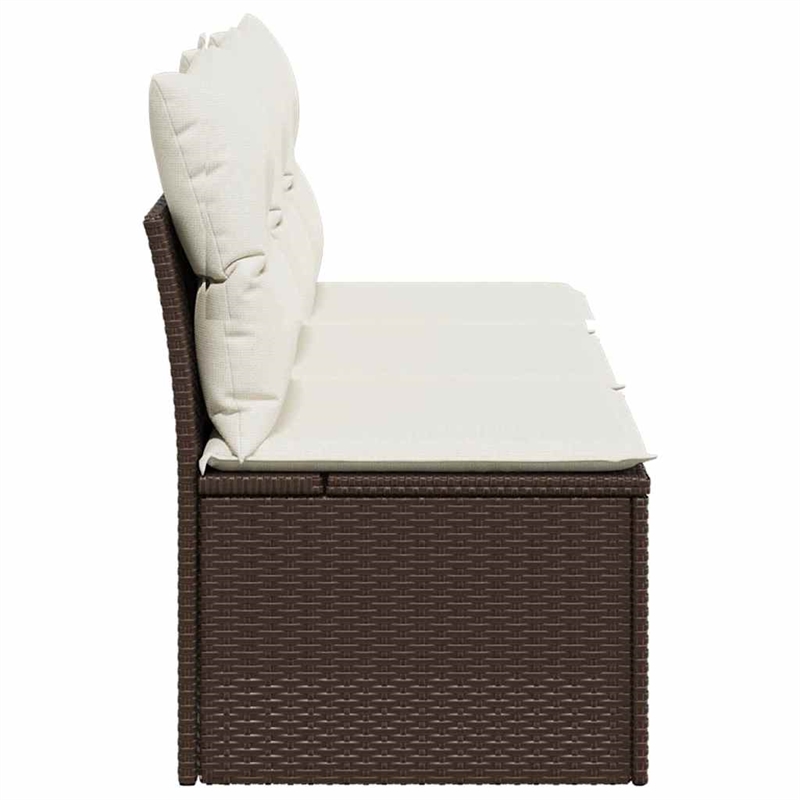 vidaXL Garden Sofa in Brown & Cream