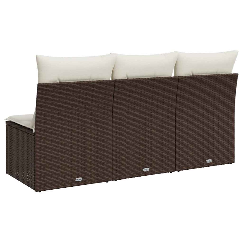 vidaXL Garden Sofa in Brown & Cream