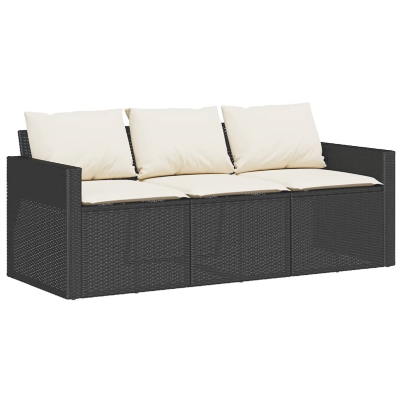 vidaXL Garden Sofa in Black And Cream