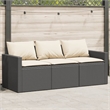 vidaXL Garden Sofa in Black And Cream